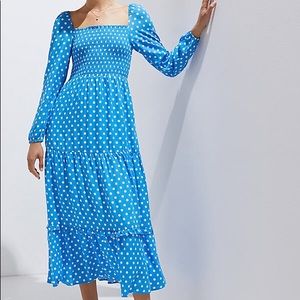 THIS DRESS 😍. Smocked Midi Dress a flowy, feminine fit with a smocked bodice.